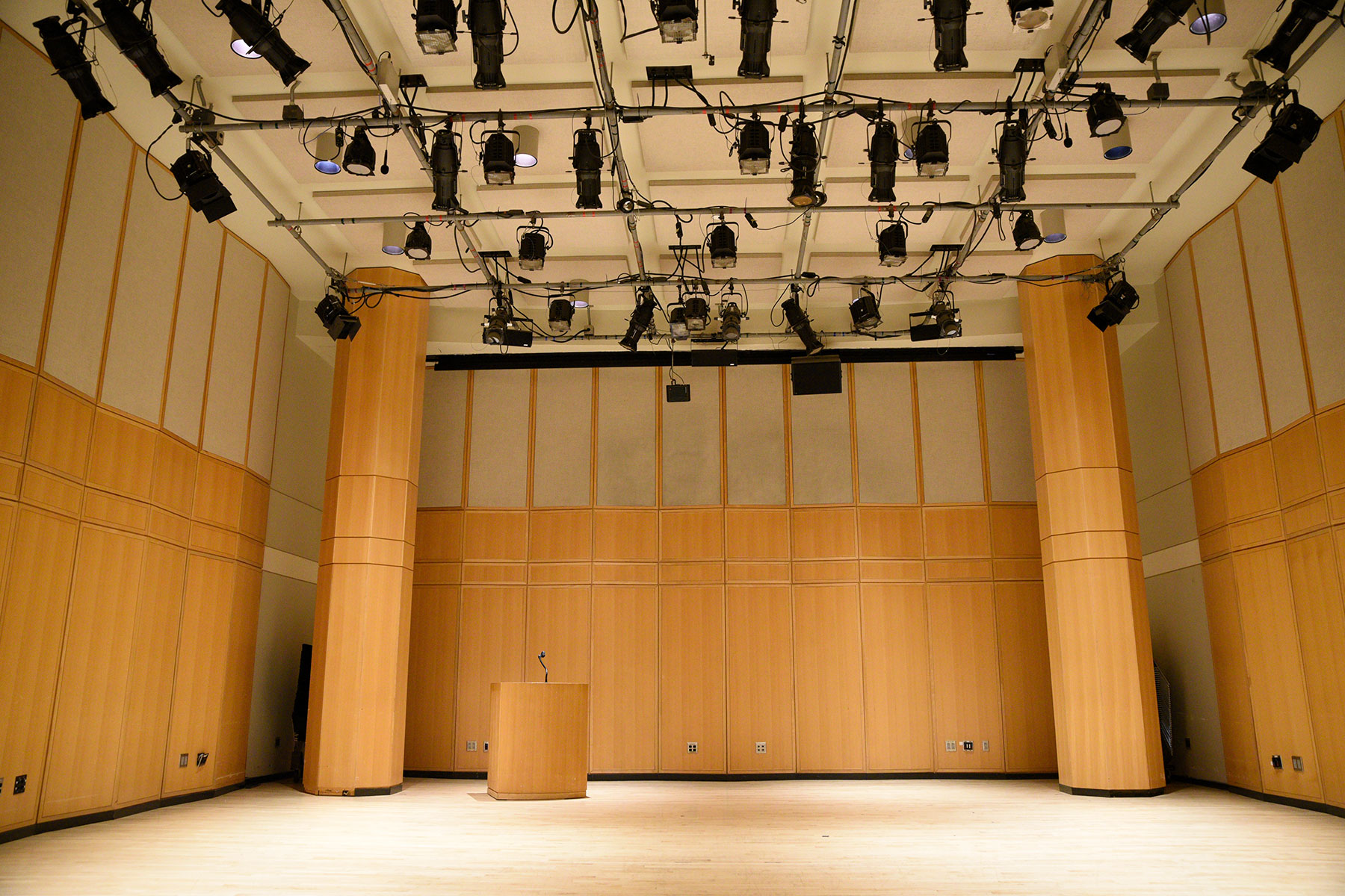 Black Box Theater Rental in NYC - Segal Theatre. Empty space, which can accommodate a variety of events.