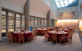 Kelly Skylight Room - Flexible Event Space in NYC. Tables set up for a corporate event - formal dinner.