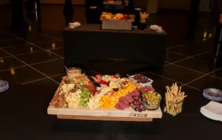 Dining Commons - Reception Space in NYC. Close up of appetizers during cocktail hour.