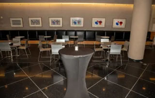 Dining Commons - Reception Space in NYC. Set up for a cocktail hour.
