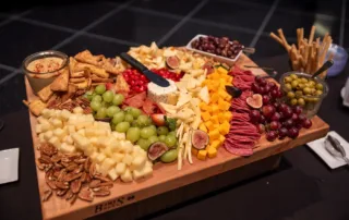 Dining Commons - Reception Space in NYC. Close up of appetizers during cocktail hour.